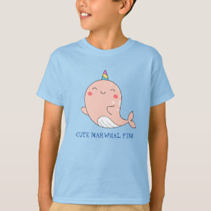T-shirt Cute Narwhal Fish Unicorn Rainbow Sea Anniversaire