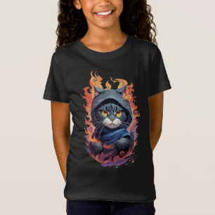 T-Shirt Cute Ninja Cat Warrior Design