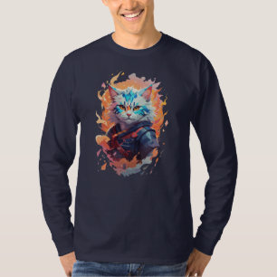 T-shirt Cute Ninja Cat Warrior Design