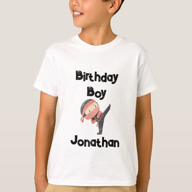 T-shirt Cute Ninja Guerrier Anniversaire de enfant garçon (Devant)