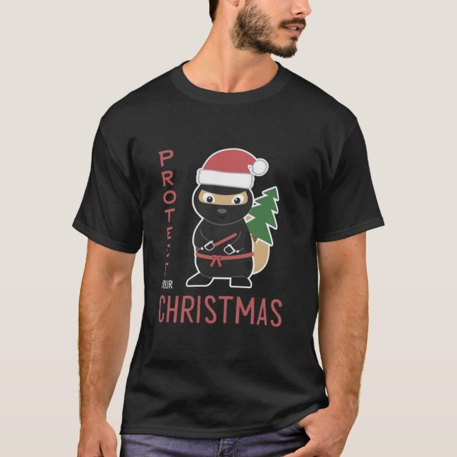 T-shirt Cute Ninja Squirrel – Perfect Holiday Design (Devant)