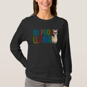 T-shirt Cute No Prob Llama Rainbow Animal Retro Vintage