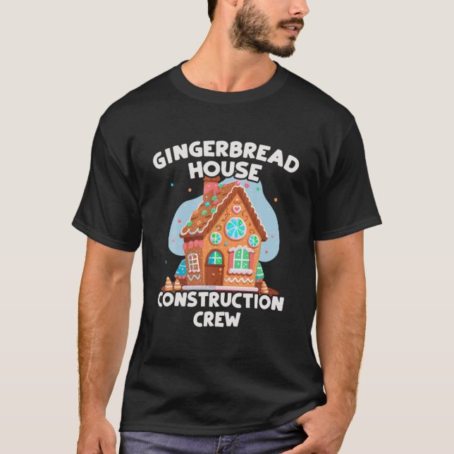 T-shirt Cute Noël Gingerpain Maison de construction Crew (Devant)