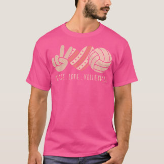 T-shirt Cute ns Volley Girls Player Peace Love Volleyball 