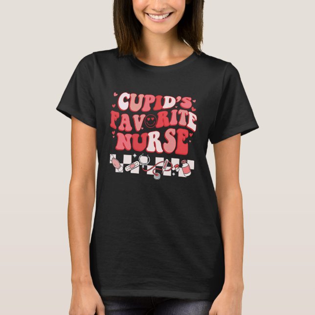 T-shirt Cute Nurse Cupid's Favorite Nurse Valentine's Day (Devant)