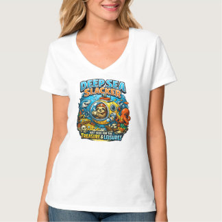T-shirt Cute Ocean Adventure Humor, Funny Sloth Diving art