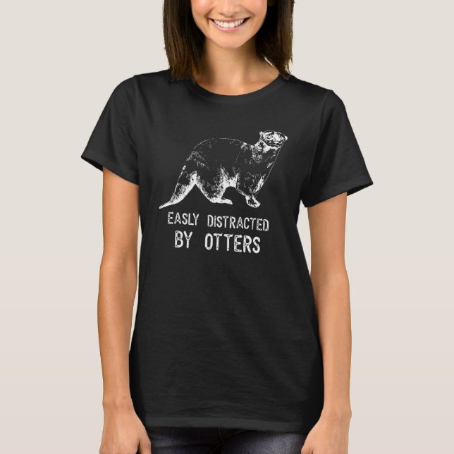 T-shirt Cute Otter Easily Distracted By Otters Costume Ott (Devant)