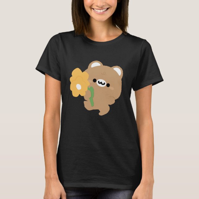 T-shirt Cute Ours Brown Romantique (Devant)