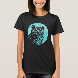 T-shirt Cute Owl Moon Nature Faune Forêt Animaux Pullo
