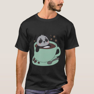 T-shirt Cute Panda In Coffee Cup Coffee Lover Gift