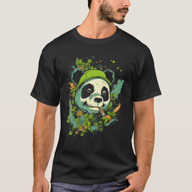T-shirt Cute Panda Splash Animal Face  Splash Paint Graphi (Devant)
