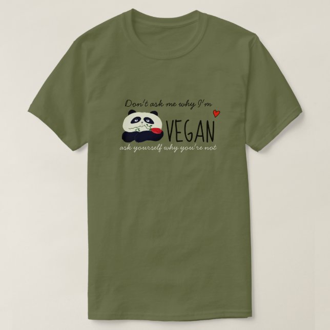 T-shirt Cute Panda Vegan (Design devant)