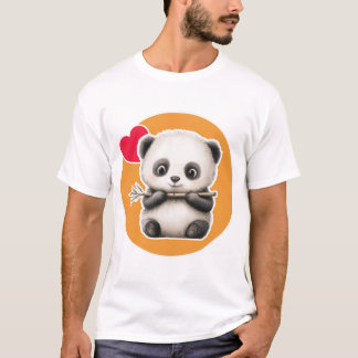 T-shirt Cute Panda with its Bamboo Stick