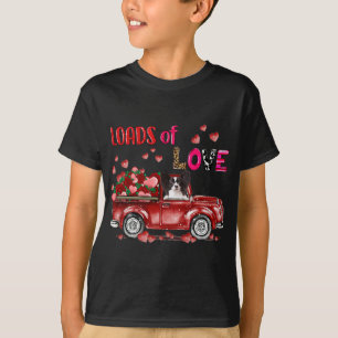 T-shirt Cute Papillon Chien conduisant Camion Rouge Heureu