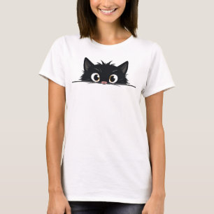 T-shirt Cute Peeking Chat noir