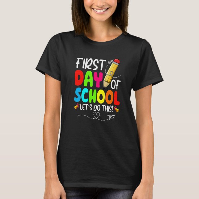 T-shirt Cute Pencil First Day Of School Back To School (Devant)
