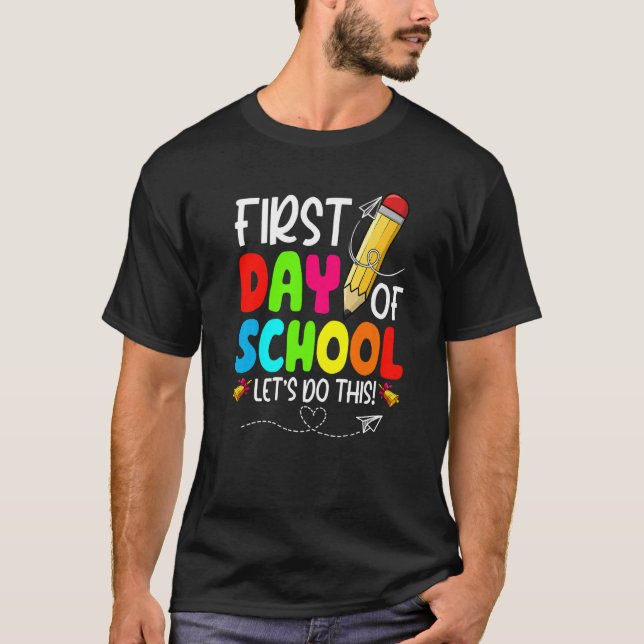 T-shirt Cute Pencil First Day Of School Back To School (Devant)