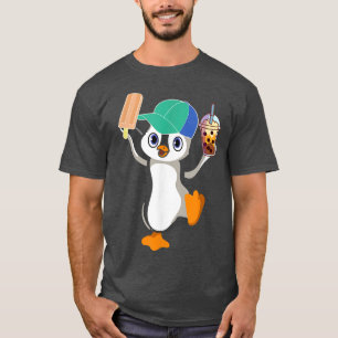 T-shirt Cute Penguin Summer Ice Popsicle Casquette Boba Mi
