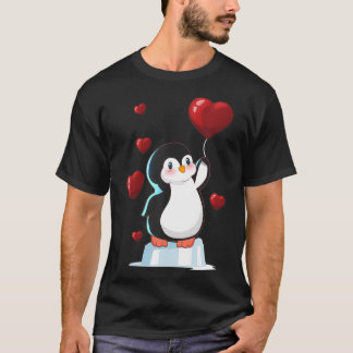 T-shirt Cute Penguin Valentines Day Love Heart gift