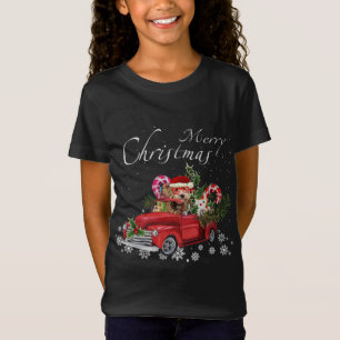 T-Shirt Cute Père Noël Labradoodle Riding Camion Rouge Mer
