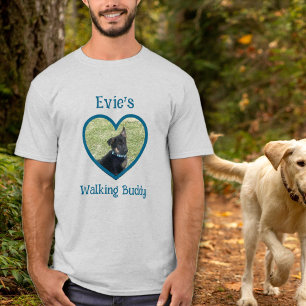 T-shirt Cute Personnalisé Chien Marcher Buddy Heart Photo