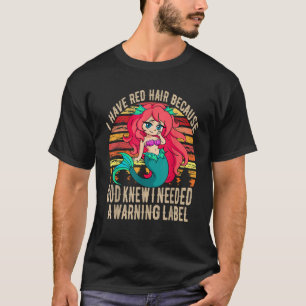 T-shirt Cute petite sirène Queue J'ai les cheveux rouges p