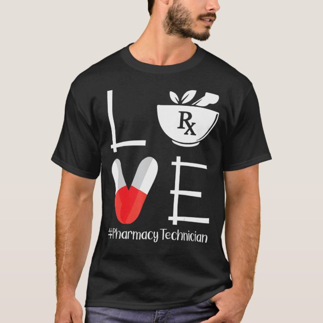T-shirt Cute Pharmacie Tech Aimer Technicien en pharmacie (Devant)