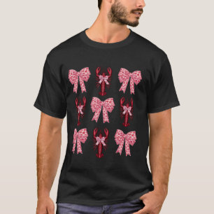 T-shirt Cute Pink Bow Coquette Crawfish Clean Girl Aesthet