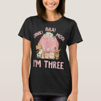 T-shirt Cute Pink Farm Barnyard 3e Anniversaire tenue fill