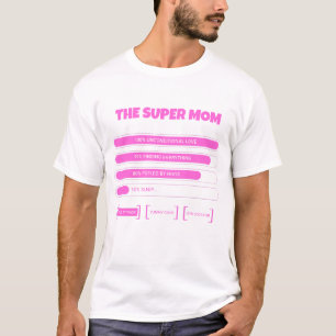 T-shirt Cute Pink Stats de Super Maman - Moth esth