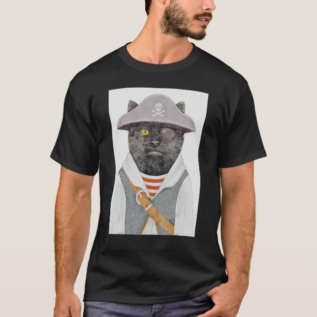 T-shirt Cute Pirate Crâne de chat 4 (Devant)