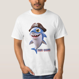 T-shirt Cute Pirate Shark Cartoon – 3D Kids Illustration