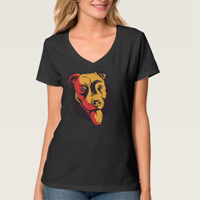 T-shirt Cute Pit Bull Terrier Lover Pitbull Maman Pittie P (Devant)