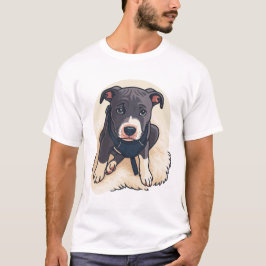 T-shirt Cute Pitbull Puppy Dog Cartoon Design
