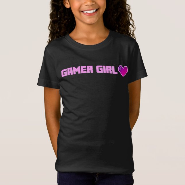 T-Shirt Cute Pixel Heart Gamer (Devant)