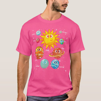 T-shirt Cute Planets Espace Extérieur Voyage Science Astro