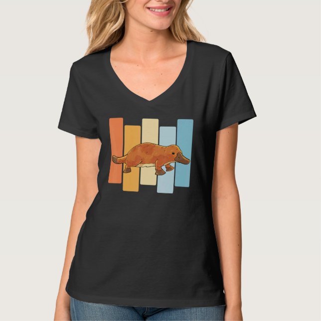 T-shirt Cute Platypus Outback Animal Retro Aussie Austral (Devant)