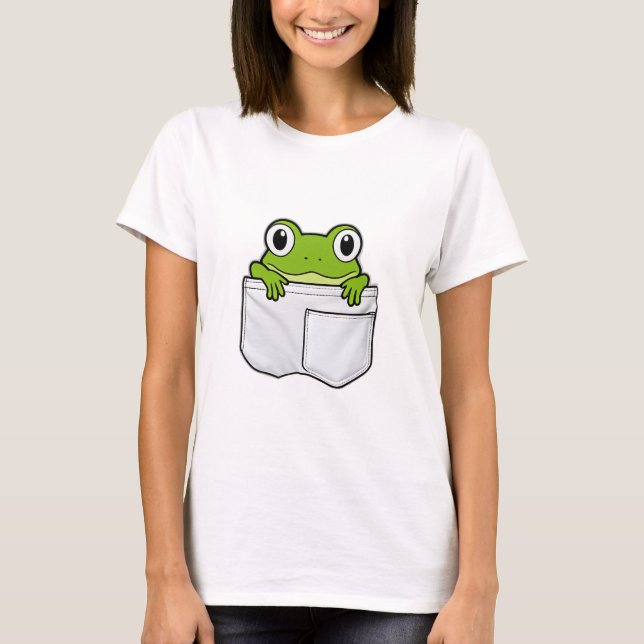 T-shirt Cute Pocket Frog (Devant)