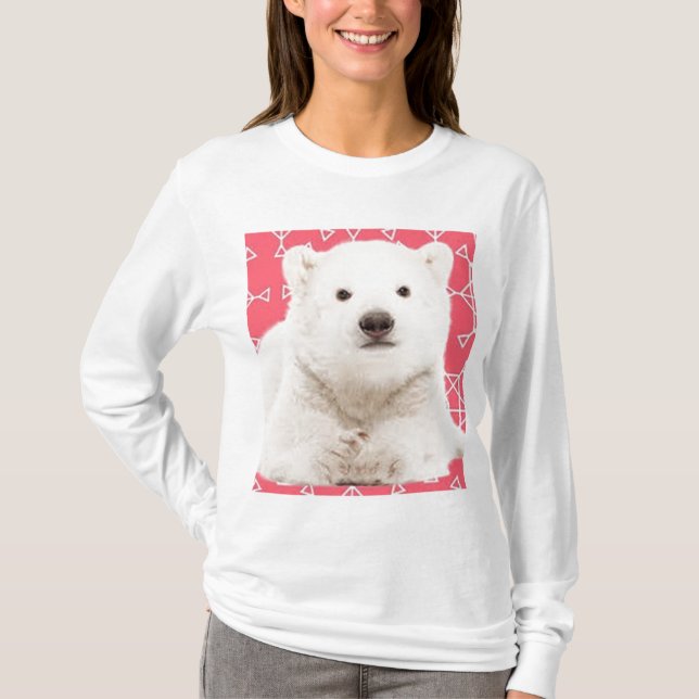 T-shirt Cute Polar Bear  Long Sleeve Tshjrt              (Devant)