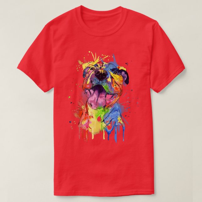 T-shirt Cute Pop Art Pit Bull Terrier Pitbull Amoureux des (Design devant)
