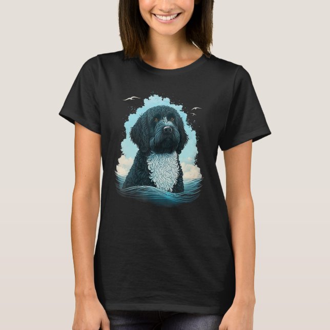 T-shirt Cute Portie Dog on Portuguese Water Dog  1 (Devant)