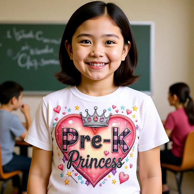 T-shirt Cute Pre-K Princess Crown Heart (Pre K Princess for first day of school.)