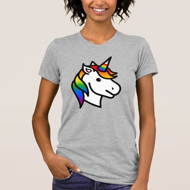 T-shirt Cute Progress Pride Unicorn (Devant)