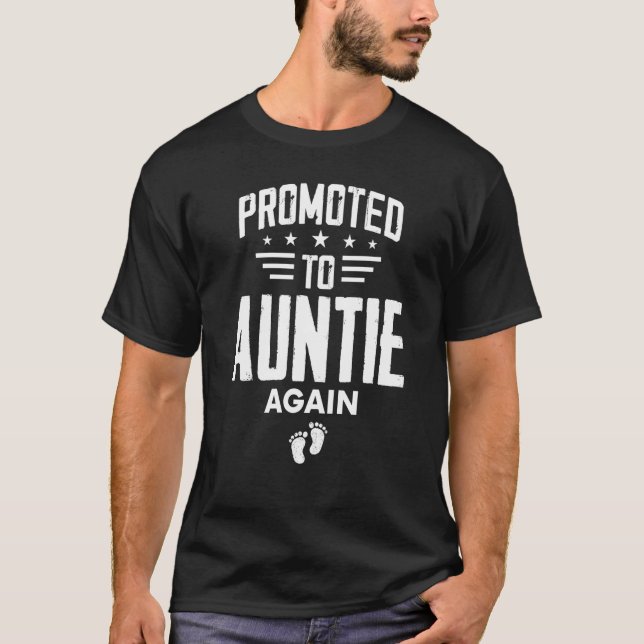 T-shirt Cute Promoted To Auntie Again  Going To Be Aunt Ag (Devant)