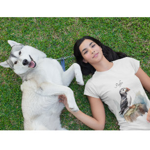 T-shirt Cute Puffin sur une roche aquarelle