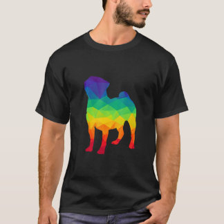 T-shirt Cute Pug Dog Gay Pride Lgbt Rainbow Flag  Pet