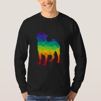 T-shirt Cute Pug Dog Gay Pride Lgbt Rainbow Flag  Pet