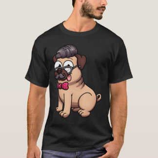 T-shirt Cute Pug Hipster Classique 602