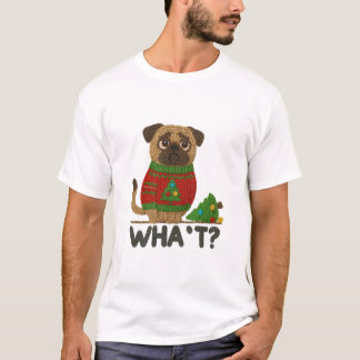 T-shirt Cute Pug in Christmas Sweater with Funny
