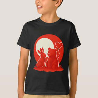 T-shirt Cute Rabbit Bear Couple Valentine's Day Lovers 